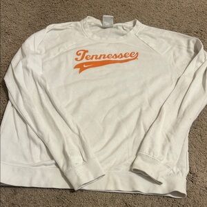 Nike White and Orange Tennessee Crewneck